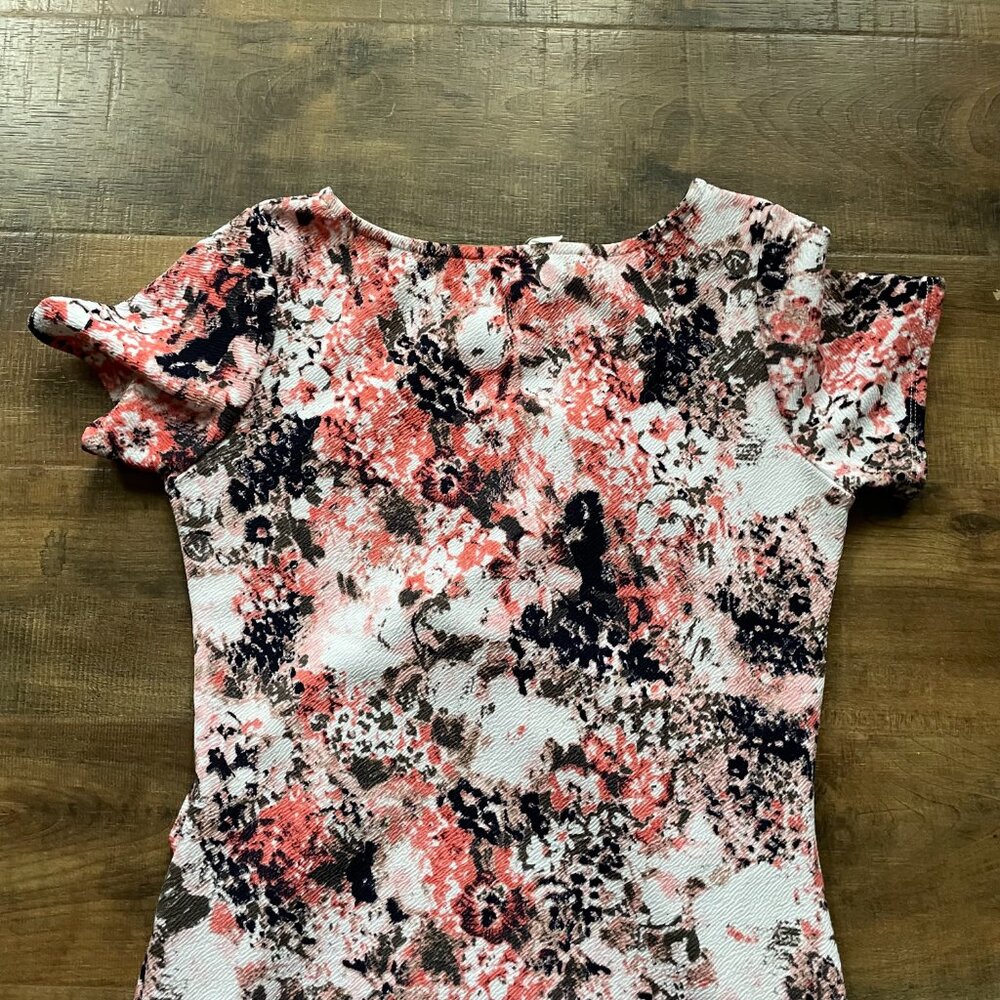 PinkBlush Women’s Floral Bodycon Dress Short Sleeve Multicolor Size S - Picture 4 of 6